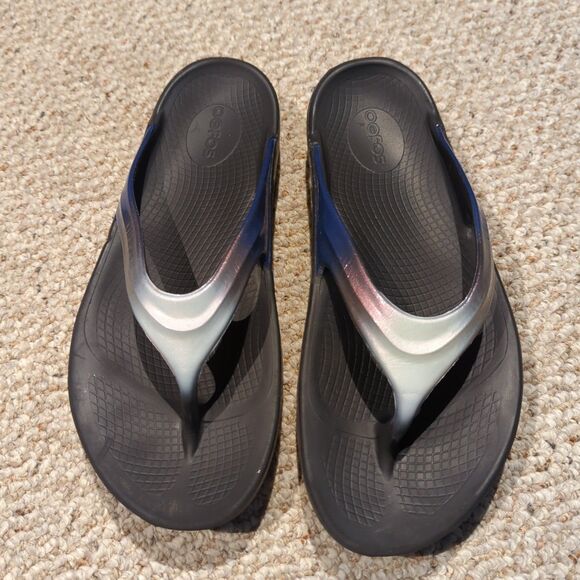 OOFOS Original Recovery Comfort Thong Flip Flop Sandal Womens 11 Black - Picture 2 of 7
